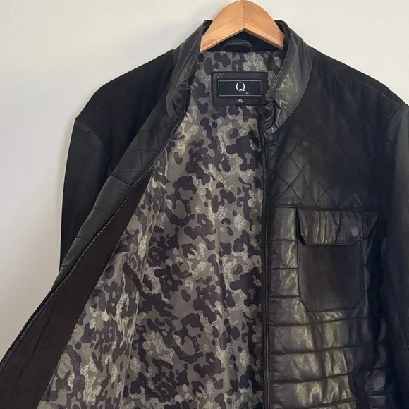 Men's Black Leather Bomber Jacket XL - Picture 5 of 16